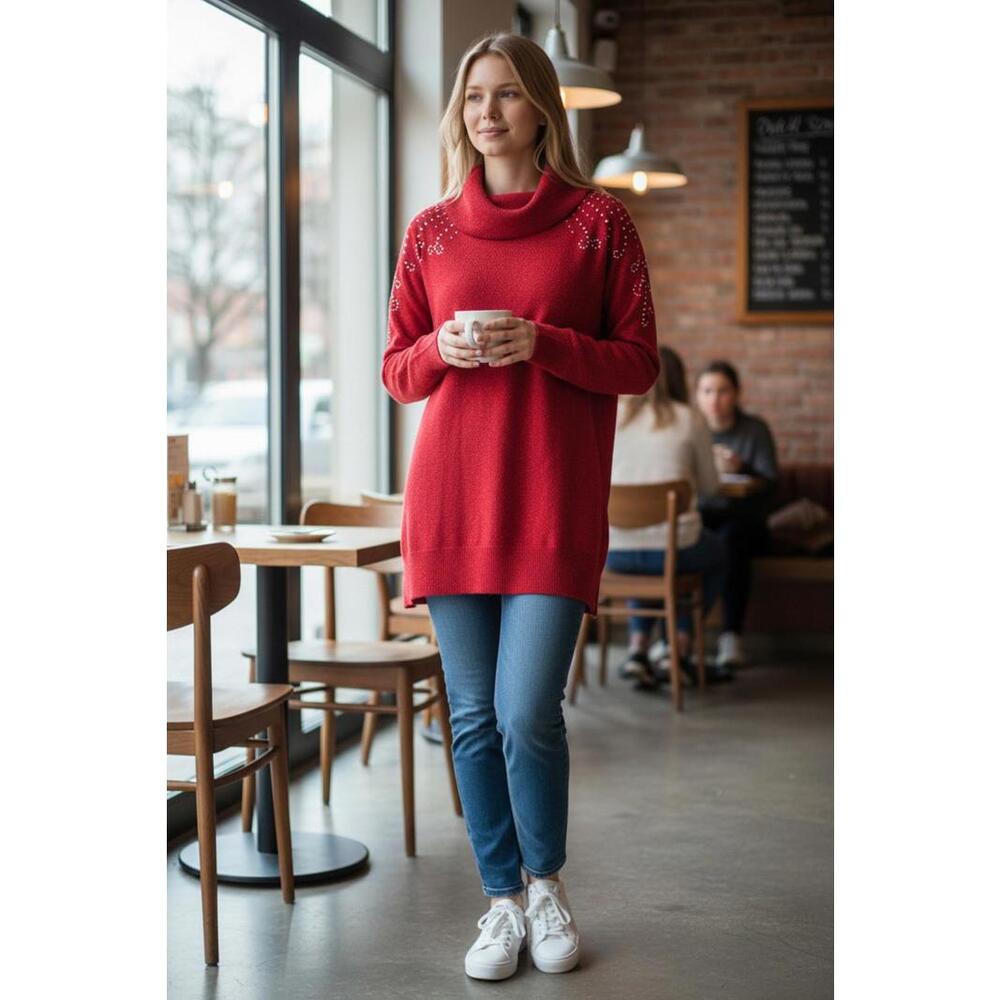 Ruby Rd. Cowl Neck Hem Knit Sweater - NWT